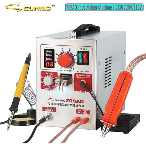 SUNKKO 709AD Battery Pulse Spot Welding Machine 2.2KW High Power Digital Display With 70B Handheld Pen 0.35mm Maximum Thickness