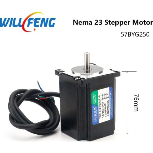 Will Feng 2 Phase 76mm Nema23 Stepper Motor 57BYG 4 Wire Torque 1.8NM 3.2A For CNC Router Engraving Machine