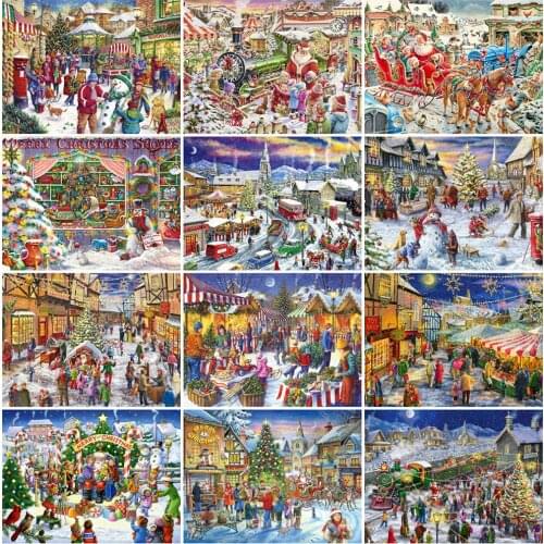 Evershine 5D DIY Diamond Embroidery Christmas Mosaic Art Diamond Painting Landscape Cross Stitch Kits Handmead Gift Hobby Gift