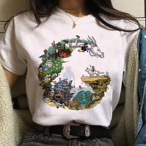 Japan Anime dragon Graphic Print T-shirt Women 2021 new summer Harajuku Aesthetic Tshirt White Tops casual Female T Shirt Tee