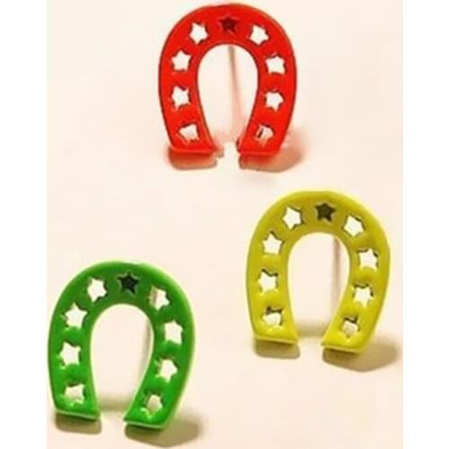 Hot Sale Wholesale Fluorescent Candy Colored Little Star Earrings U-shaped Hoof Prints