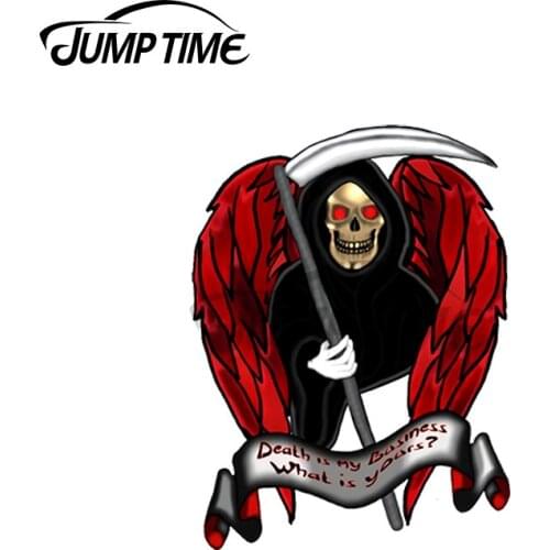 JumpTime 13 x 5.5cm For Death is my Business Vinyl Car Wrap Decal Funny Car Stickers Car Body Motorcycle Sunscreen 3D Decoration