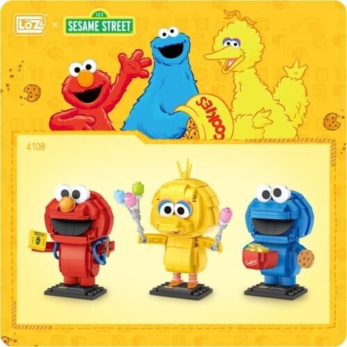 LOZ mini diamond building block city Sesames Street bricks big bird COOKIE MONSTERS ELMO figures educational toys for kids gifts