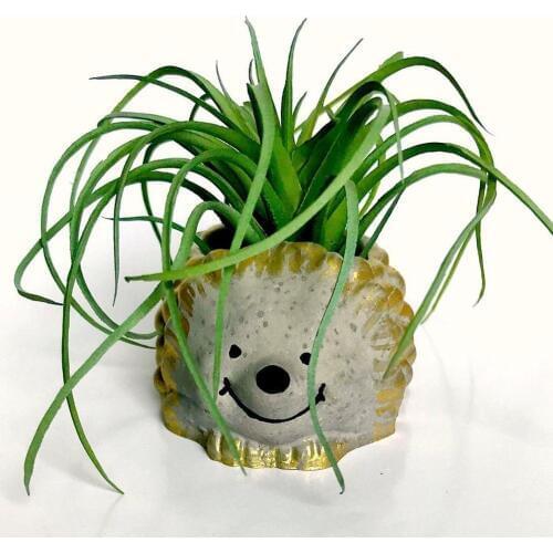 Cute hedgehog silicone flower pot mold Concrete planter Molds succulent plants Pot Molds
