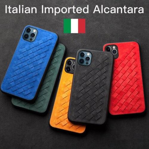 Fashion Braided Protective Case for Iphone 12 Pro Max Mini 11 Luxury Artificial Leather Mobile Phone Case Protective Cover
