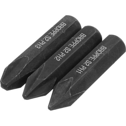 3Pcs Screwdriver Bit Set For Heavy Duty Impact Driver Set Screwdriver Bits 8mm Hex Shank Cross Phillips Electric Magnetic