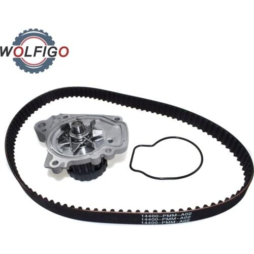 WOLFIGO Engine Cooling Water Pump Assembly & Tming Belt Kit 19200-PLM-A01 TB312M 14400PMMA02 for Honda Civic 2001-2005 1.7L