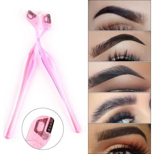 NEW 2Pcs Portable Makeup Eye Brow Razor Blade Eyebrow Trimmer Shaper Shaver Face Hair Remover Set Cosmetics Women Makeup Tools