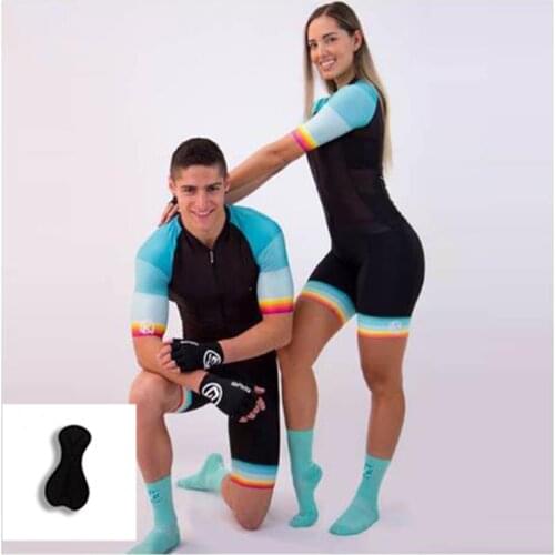 New Womens Triathlon Long Sleeve Cycling Suit Tights Couple Cycling Jumpsuit Womens Triathlon Cycling Sportswear Professional