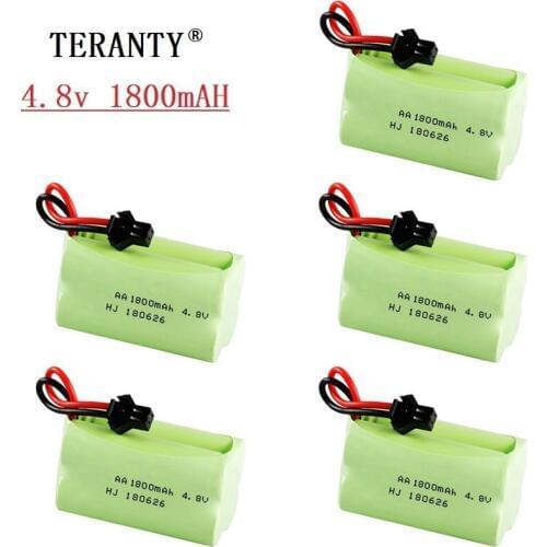 Upgrade 4.8v 1800mah NiMH Battery For Rc Toys Cars Tanks Robots Guns Boats AA Ni-MH 4.8v Rechargeable Battery Pack 1Pcs to 20PCS