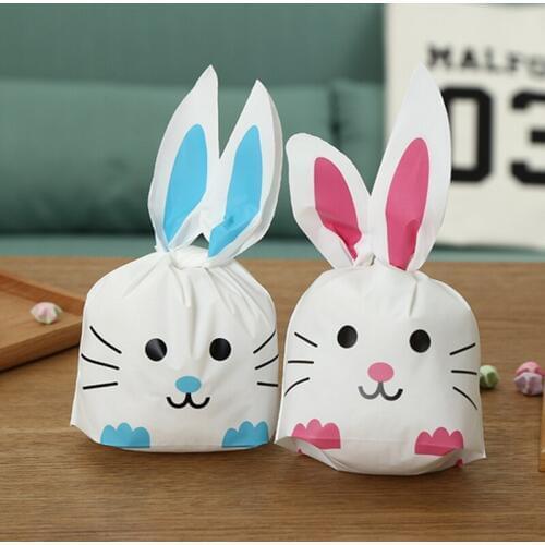Rabbit ears food bag,sweet snack cookie packaging bag, wedding party favour bag,cellophane package 100pcs/lot
