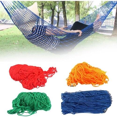 Outdoor mesh hammock portable nylon mesh rope outdoor travel camping garden hammock hanging swing rope swing net
