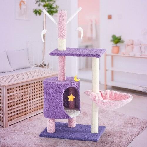 Cat climbing frame cat litter cat tree one large and small cat frame with nest jumping platform villa cat toy supplies