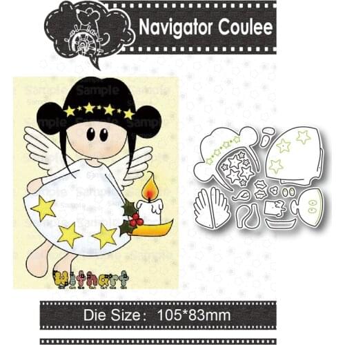 Metal Cutting Die Angel Girl Candle Graffiti Scrapbook Die Cutting Die Stamps and Die Paper Card Making New Die for 2021