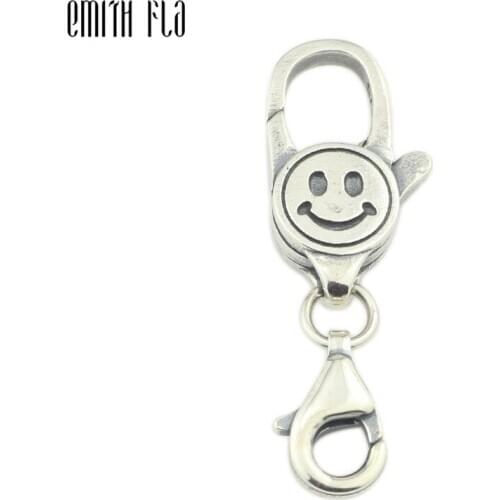 Smiling Face Lobster Lock Silver 925 Original Beads Fit Original Bracelet Jewelry Vintage Bead for Jewelry Making Beads Pendants