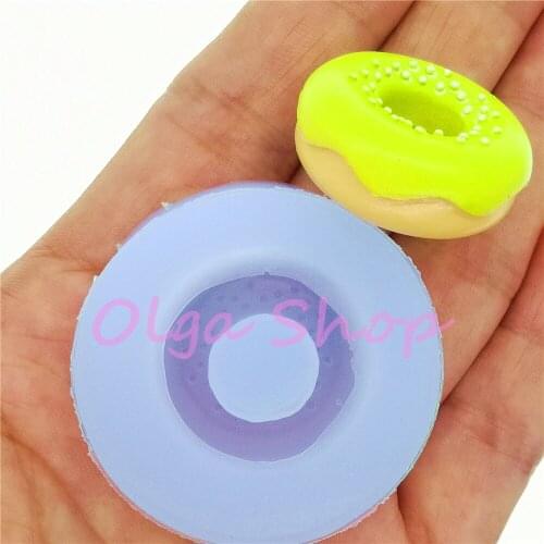 TYL119 26.4mm x 25.2mm 3D Donut Silicone Mold Candy Chocolate Resin Earrings Clay Soap Aromatherapy DIY Cake Decoration Fondant
