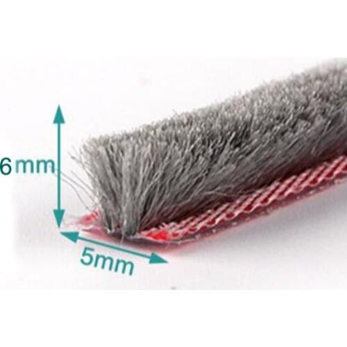 5mm x 6mm aluminum door and window brush pile seal strip weatherstrip draught excluder