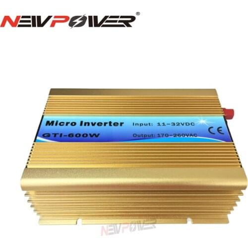 600W On-grid Solar Power Inverter with Pure Sine Wave DC 11-32V to AC 90-140V 190-260VAC, 50/60HZ Grid Connect Inverter