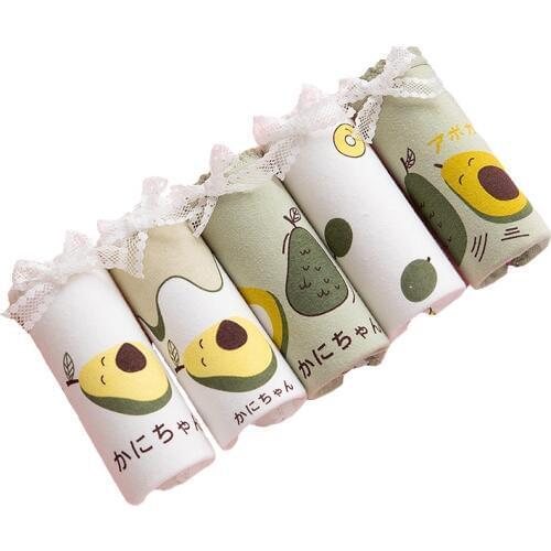 High Quality Avocado Briefs 4Pcs/Lot Girl Panties Green underwear Cotton Lingerie Comfortable Panty