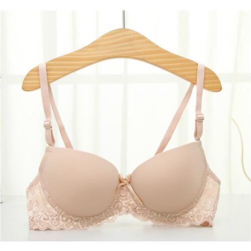 Yasemeen Solid Sexy Lace Bras Bow Lolita Stytle Underwire for Young Girls Adjustable Push Up Gather Bras for Girls