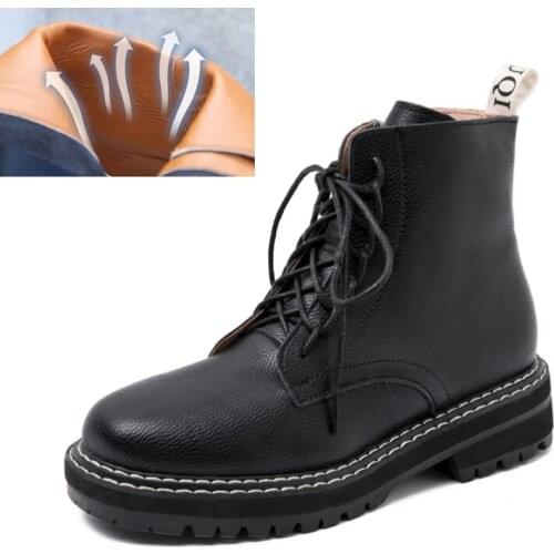 Womens boots childrens short boots autumn 2021 British style thick leather short boots motorcycle shoes