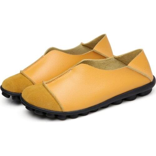 Women 2021 Leather Shoes Moccasins Mother Loafers Soft Flats Casual Female Driving Ballet Footwear Comfortable Grandma Shoes