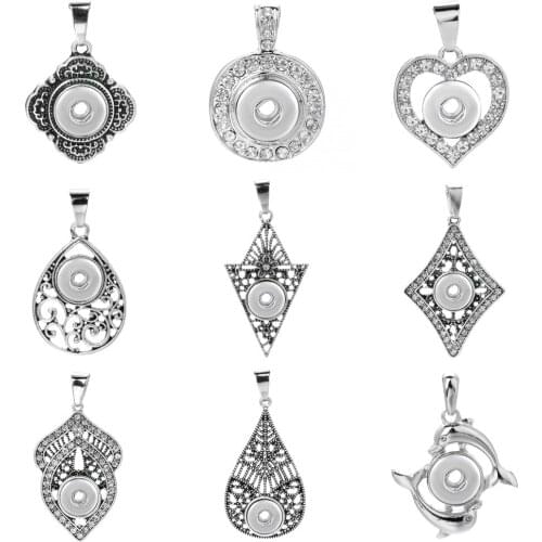 10pcs/lot 12MM Snap Jewelry DIY Charms Mini Snap Button Pendant For Women Fit 12mm Snap Buttons Wholesale Jewelry