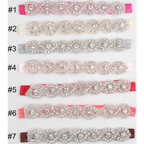 10pcs/lot , Rhinestone diamond flower Headbands Elastic