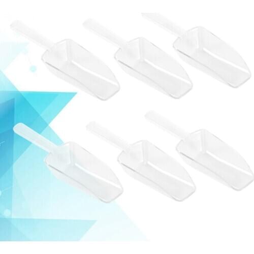 16Pcs/Lot New Plastic Ice Scoopers Mini Clear Weddings Candy Dessert Buffet Ice Cream Protein Powder Ice Scoopers (Transparent)