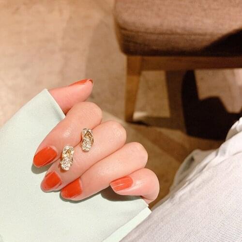 2021 New Creative Mini Shoes Gold Stud Earrings For Woman Korean Fashion Jewelry Girls Unusual Gift Party Luxury Earrings