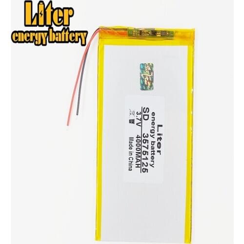 3.7V 4000mah 3575125 Polymer Lithium Li-Po Rechargeable Battery For GPS DVD PAD e-book tablet pc power bank video