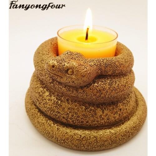 3D snake candle holder silicone mold manual diy turn resin mold plaster chocolate candle baking kitchen tool
