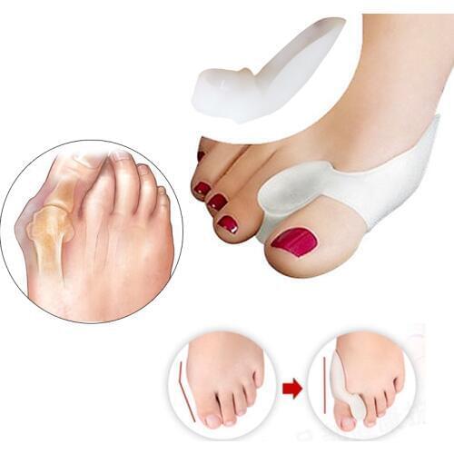 4Pcs=2Pair Bunion Toe Separator Foot Care Tool Gel Hallux Valgus Correction Pedicure Valgus Pro Stretcher Bone Thumb Protector