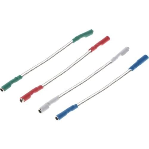 4PCS Universal Silver Leads Wires Header Wire Cable 40mm for 1.2-1.3mm Pins Turntable Phono Headshell Tonearm 50LA