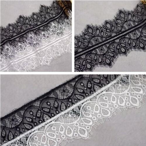 6meter Black lace accessories decoration color wide lace ribbon white cloth clothes diy handmade lace