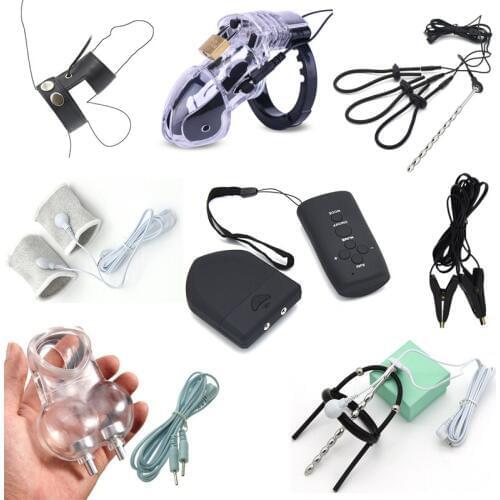 Wireless Control Pulse Anal Plug Electro Penis Plug Rings Stimulation Catheter Massage Cock Cage Nipple Clamps Sex Toys