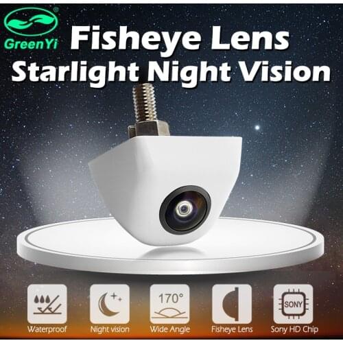 GreenYi 170 Degree White Starlight Night Vision Fish Eye Lens Vehicle Rear / Front View Camera low-light level 15m Car Camera