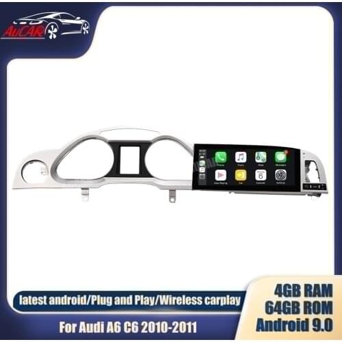 For Audi A6 C6 4F Android 9.0 8.8" 2010-2011 MMI 2G 3G 4+64GB Car GPS Navigation stereo touch monitor