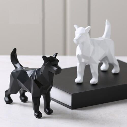 WHITE AND BLACK ORIGAMI LABRADOR SCULPTURE CRAFTS GIFT CREATIVE SIMPLE DOG ORNAMENTS ART HOME DECORATION L3157