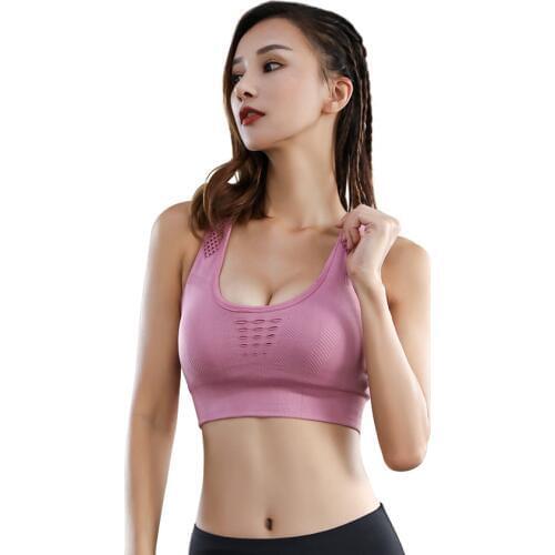 Seamless Sports Bra High Impact Push Up Nylon Hollow Fitness Top Sportswear for Women Gym Yoga Running Training Workout Femme