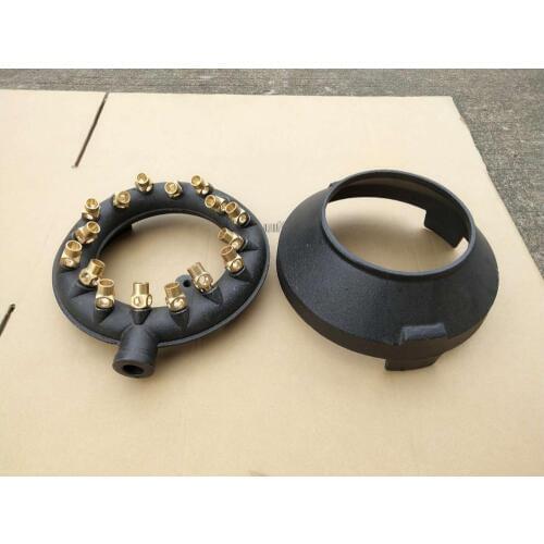 Supper quality Cast iron 16 nozzles gas jet tips burner for kitchen cooking propane jet burner with brass orifice lpg &lng