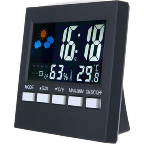 Digital Mirror LED Display Alarm Clock Temperature Calendar USB Weather Station Alarm Clock Wireless Temperature Humidity Meter