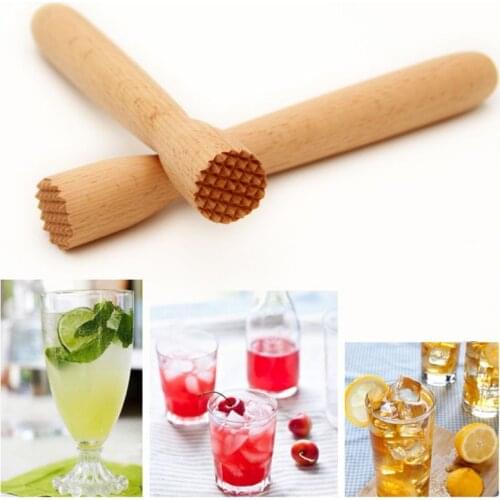 Beechwood Drink Muddler Wooden Masher Crusher Cocktail Damper Bar Tool Ice Hammer Barware