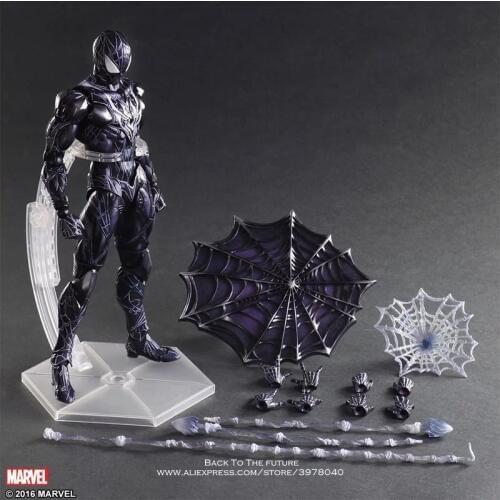 Disney Marvel Avengers Black Spider Man 26.5cm Action Figure Posture Model Anime Decoration Collection Figurine Toy model gift