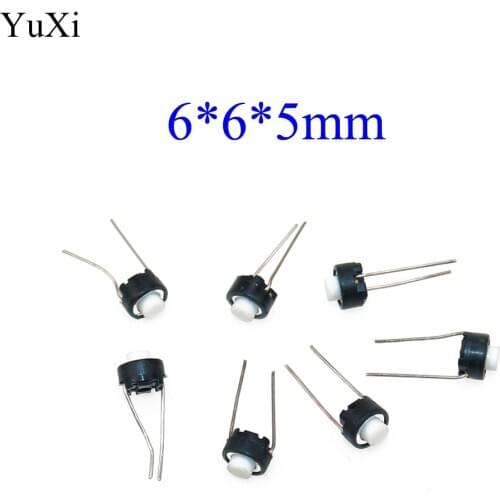 For A-L-P-S Touch switch button 6*6*5mm DIP 6X6X5 mm Tactile Tact Push Button Micro Switch Momentary 2 Pin white head for ALPS