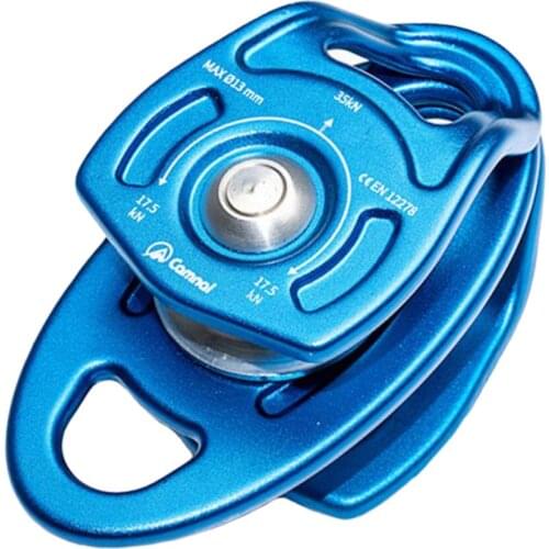 35KN Swing Climbing Double Pulley for Caving Rock Climbing Rappelling Dragging Sheaves Climbing Arborist Equipment
