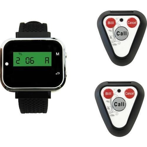 JINGLE BELLS 2 call button 1 watch pager rechargeable watch receivers waiter wireless calling systems restaurant equipment