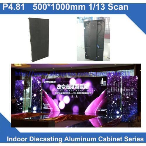 Kaler 4pcs/lot P4.81 SMD indoor 500*1000mm slim LED Display DieCast Cabinet panel video rental advertising wedding hotel stadium