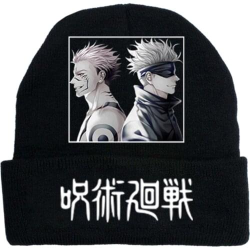 23 Styles Jujutsu Kaisen Gojo Satoru Hat Anime Accessories Casual cap Keep Warm Beanies Bonnet Gorro 2021 Newest Beanie