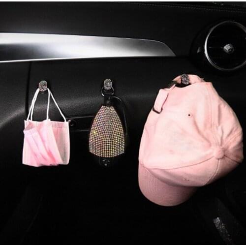 Crystal Rhinestone Car Hooks Headphone Key Organizer Car Styling Accessories